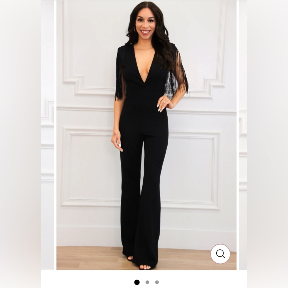 Bella and Bloom Black Fringe Jumpsuit